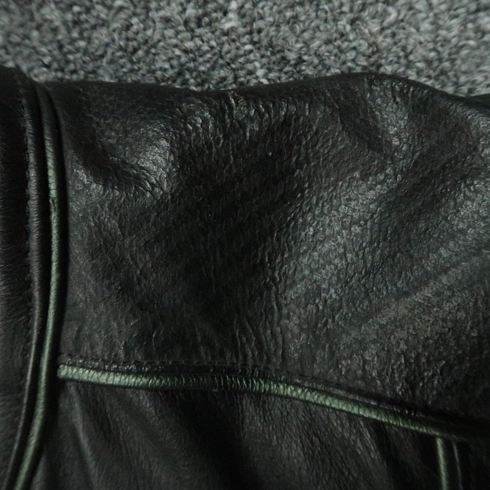 Harley Davidson Jacket Mens Medium Black Leather Bar Shield Quilt Lined Biker - Picture 14 of 15